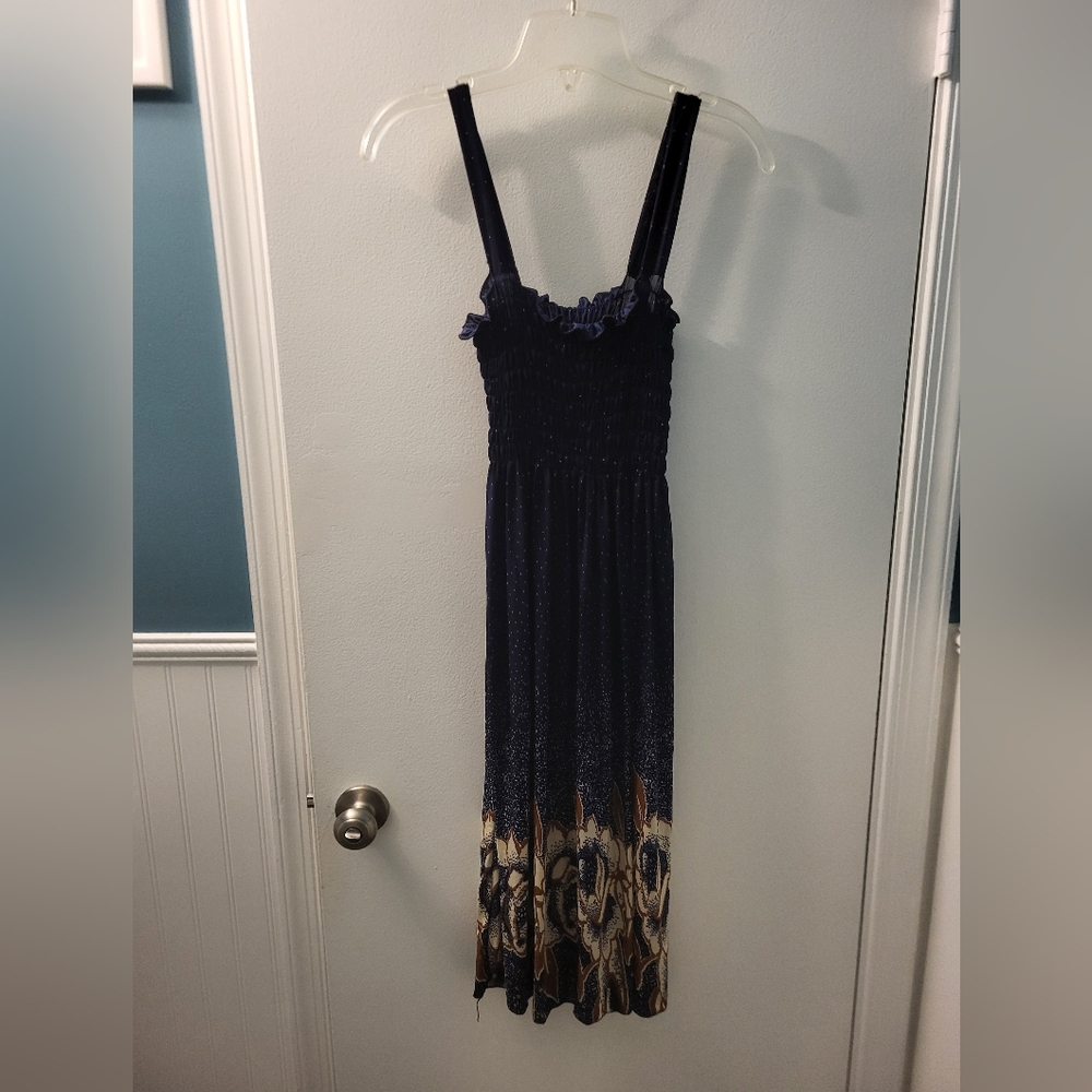 Navy and Beige Women's Dress